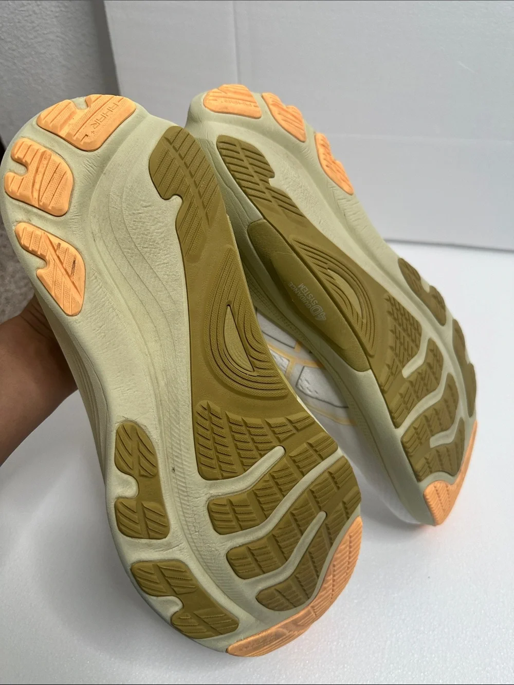Asics 4D guidance system white Running Shoes with Pale Yellow Midsole  Pink 12